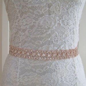 Rose Gold Crystal Rhinestone Bridal Sash
